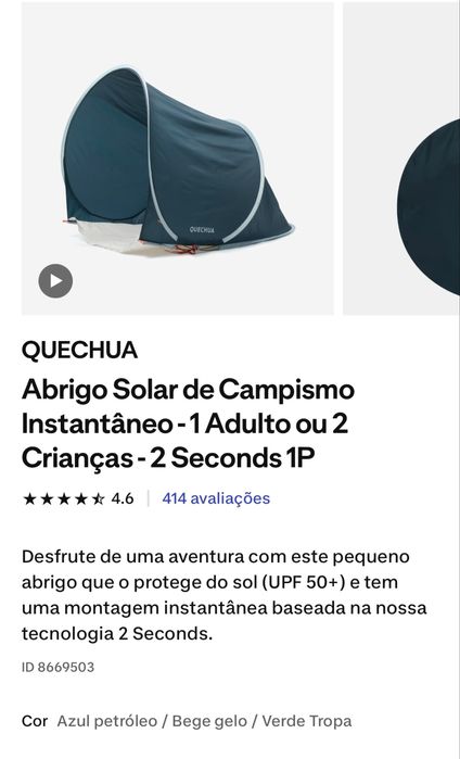Tenda 2 pessoas Decatlon