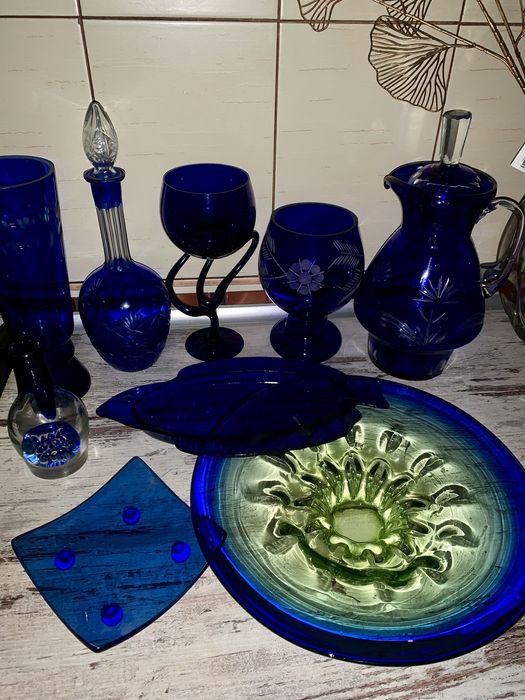 Ваза графин кувшин   блюдо селедочницв кобальт