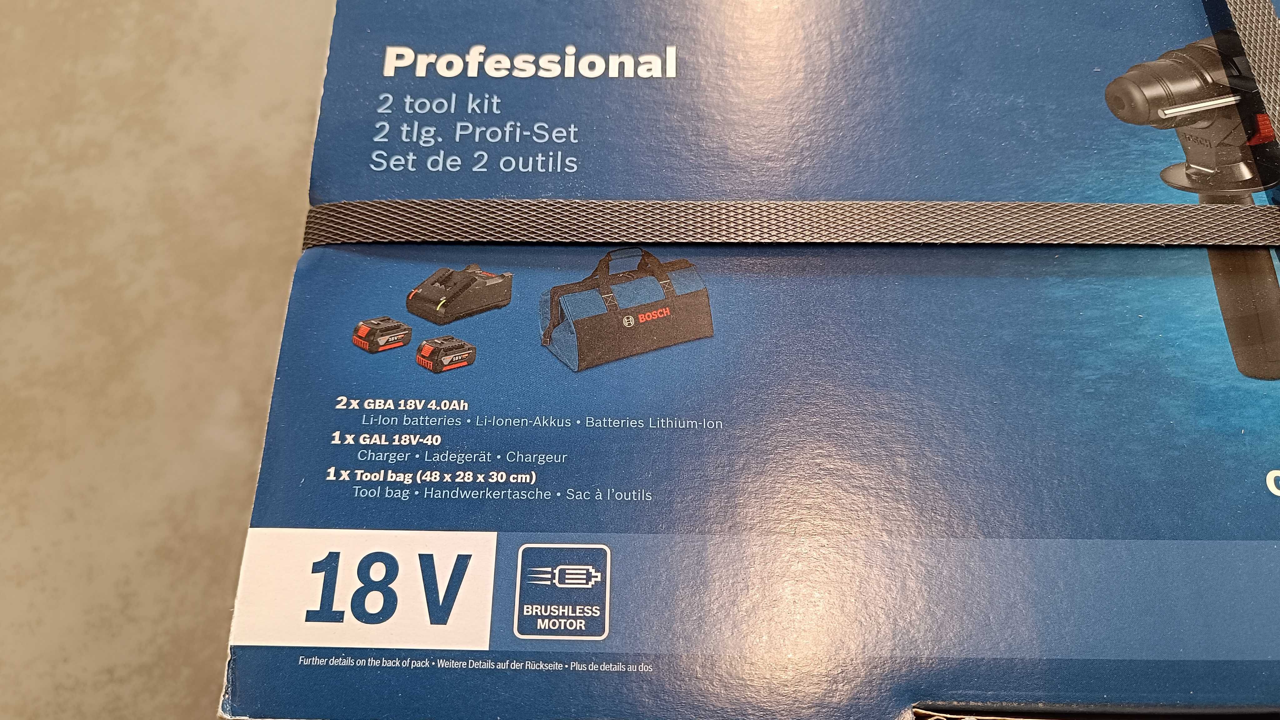 Młotowiertarka Bosch GBH 18V-22 szlifierka GWS 18V-7,aku,zestaw,torba