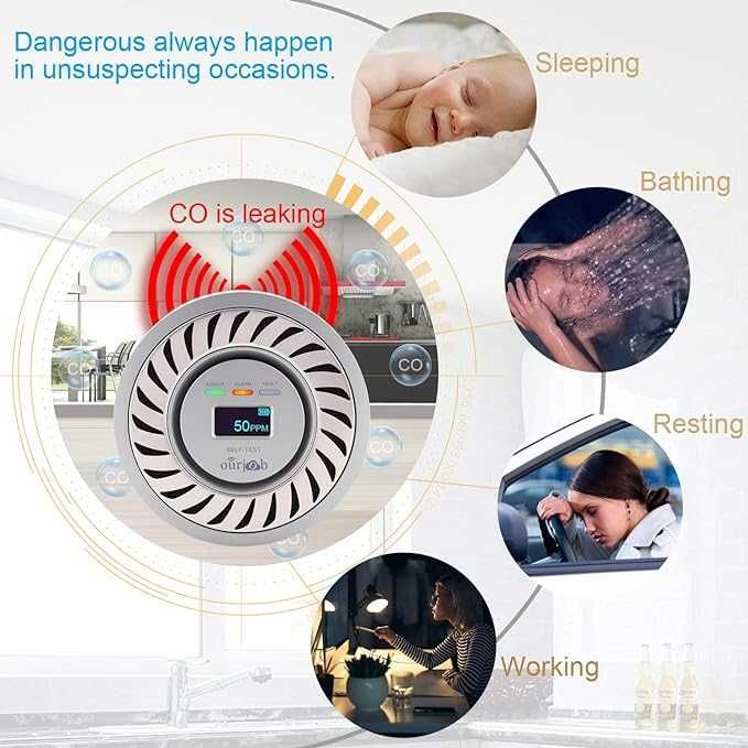 Alarm detektor tlenku węgla CO detektor gazu monitor USB OurJob