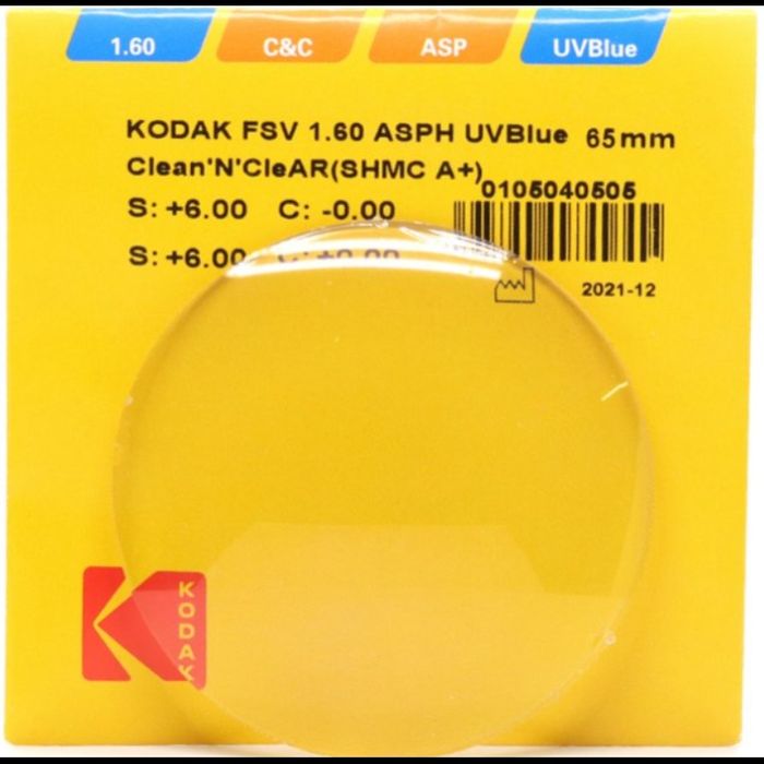 Лінзи для окулярів Kodak AS 1.6 UV Blue Clean'N'CleAR  (-1.75)