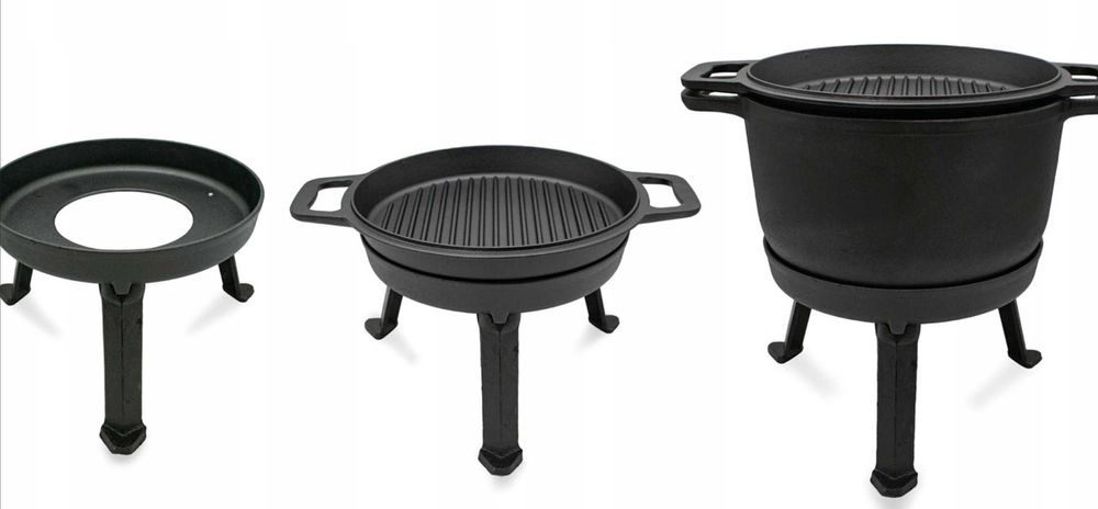 PALENISKO OGRODOWE 60CM Stalowe Ognisko Kociołek Grill Ruszt