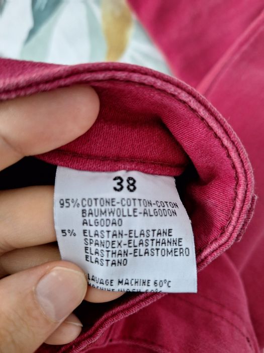 Spodnie długie burgundowe jeansowe jeansy straight damskie 38 M