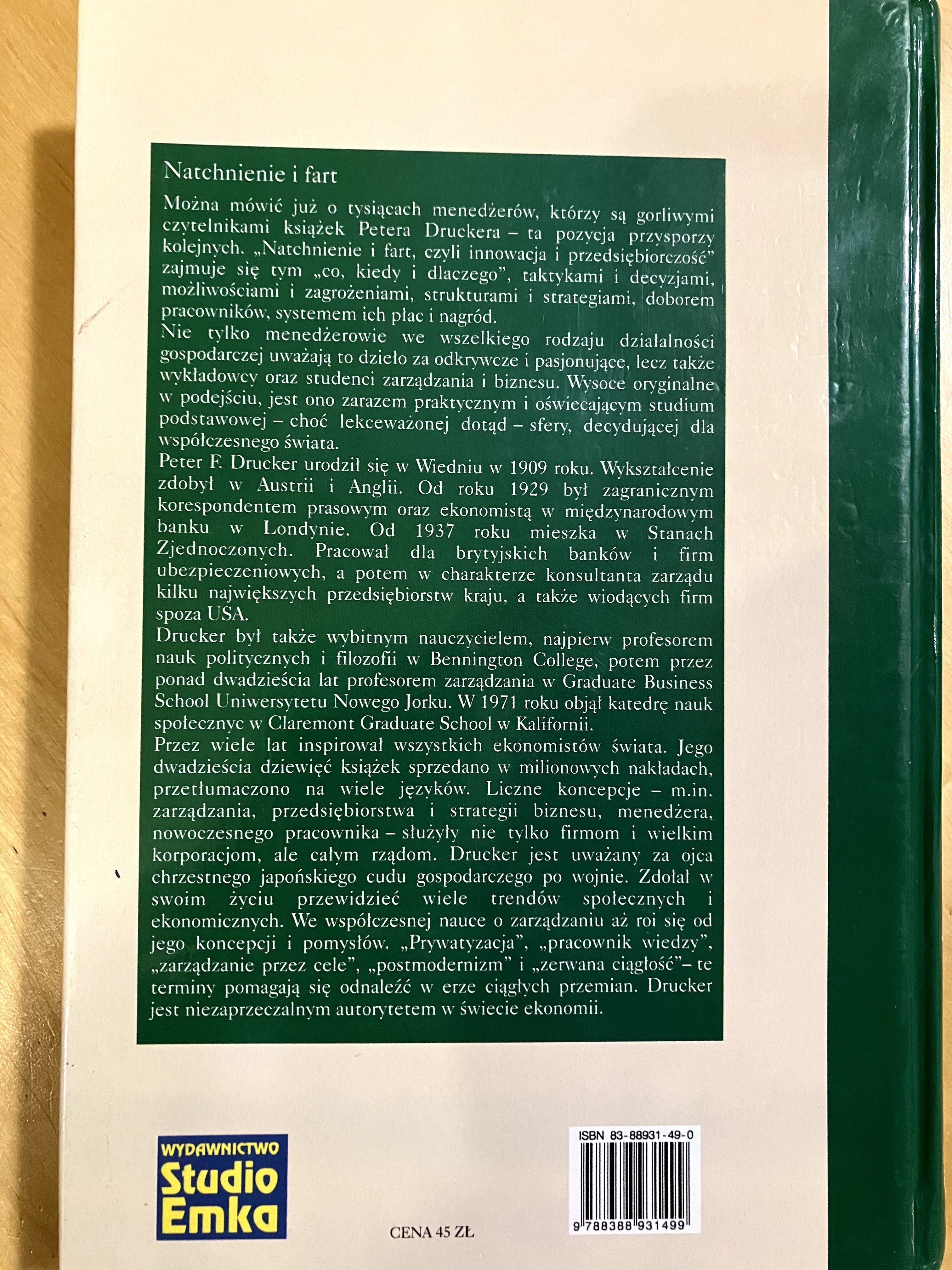 Peter F Drucker Natchnienie i fart czyli Innowacja i przedsiębiorczość