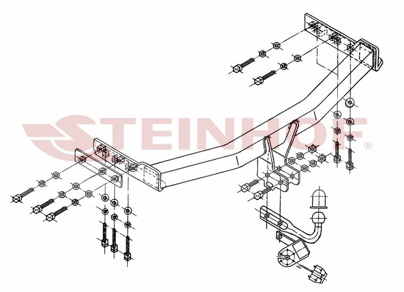 HAK HOLOWNICZY + Wiązka 7p Nissan Primera P12 4/5 drzwi od 2002 - 2009