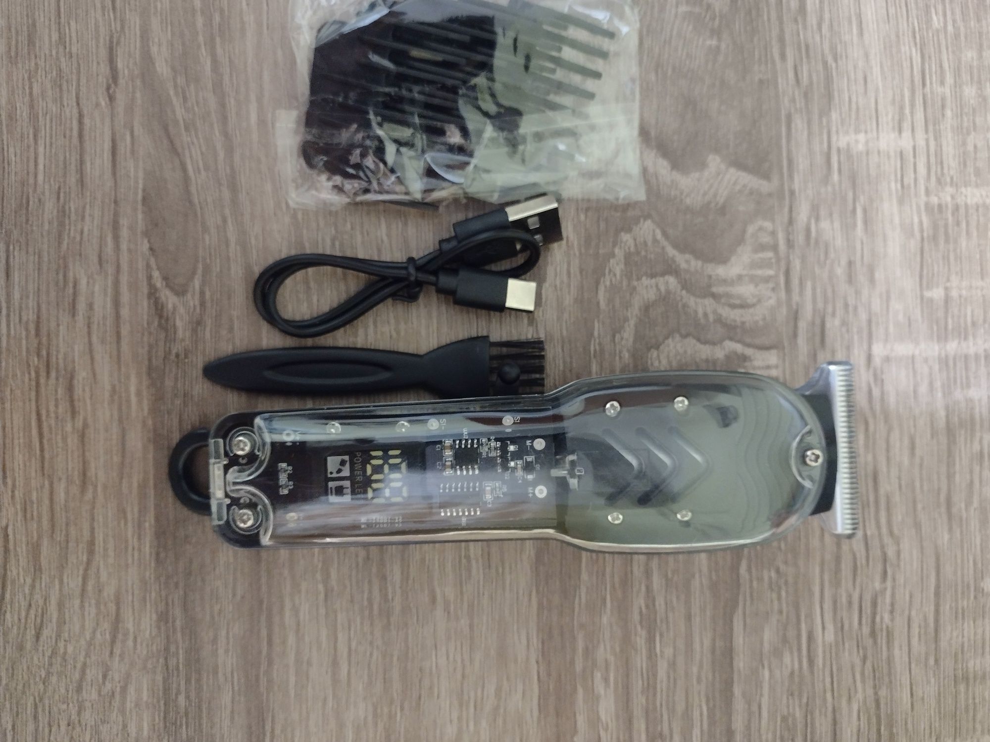 Машинка для стриження волосся HAIR CLIPPER HLS-TO8 прозора акумуляторн