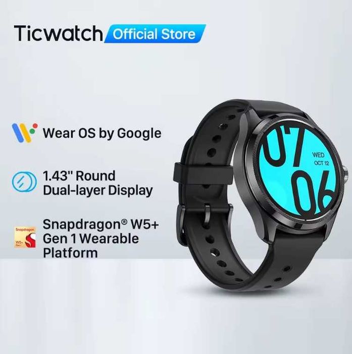 Нові! Не відновлені! Смарт-годинник Mobvoi TicWatch Pro 5 GPS Black