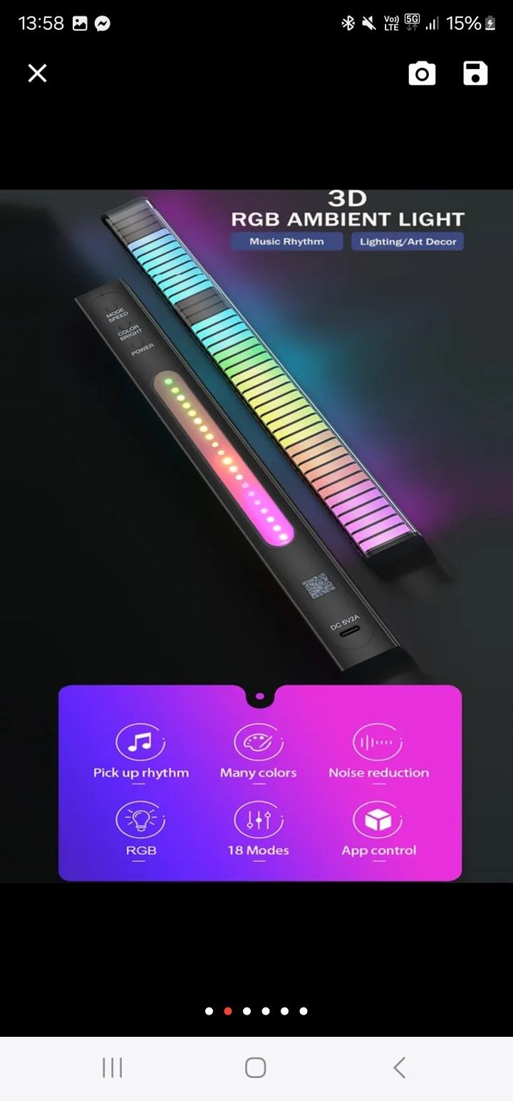Światło LED sterowane dźwiękiem RGB