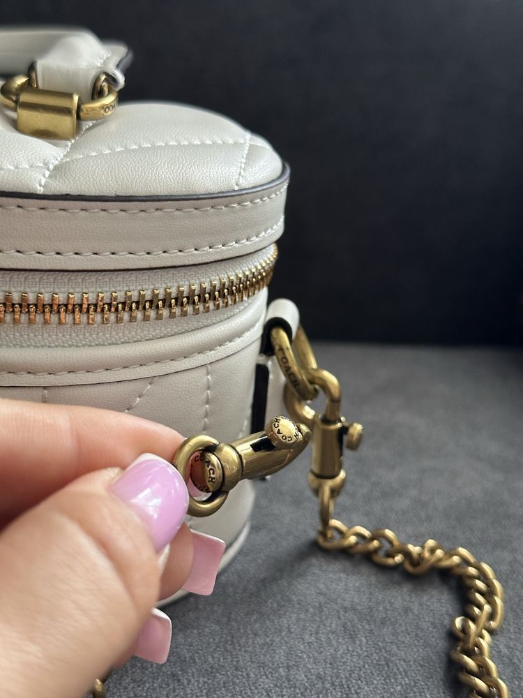 Шкіряна сумка міні Coach Trail Crossbody White/Gold, коуч