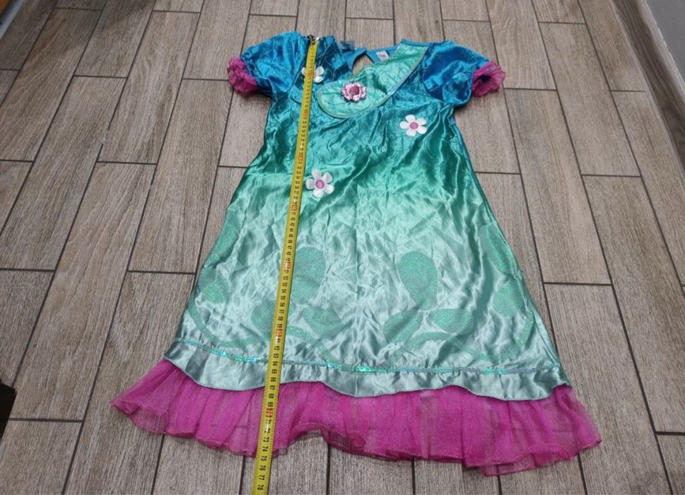 Sukienka strój Poppy, Trolle Disney roz. 122-128 cm
