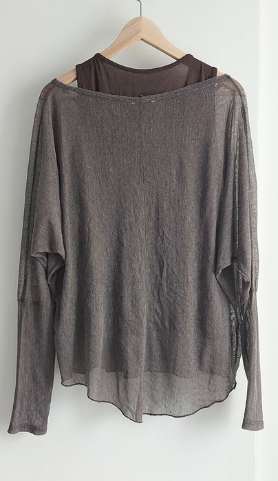 Set dwóch bluzek Unisono S taupe brąz serca