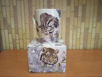 Чашка керамическая (в коробке) рисунок с тиграми.