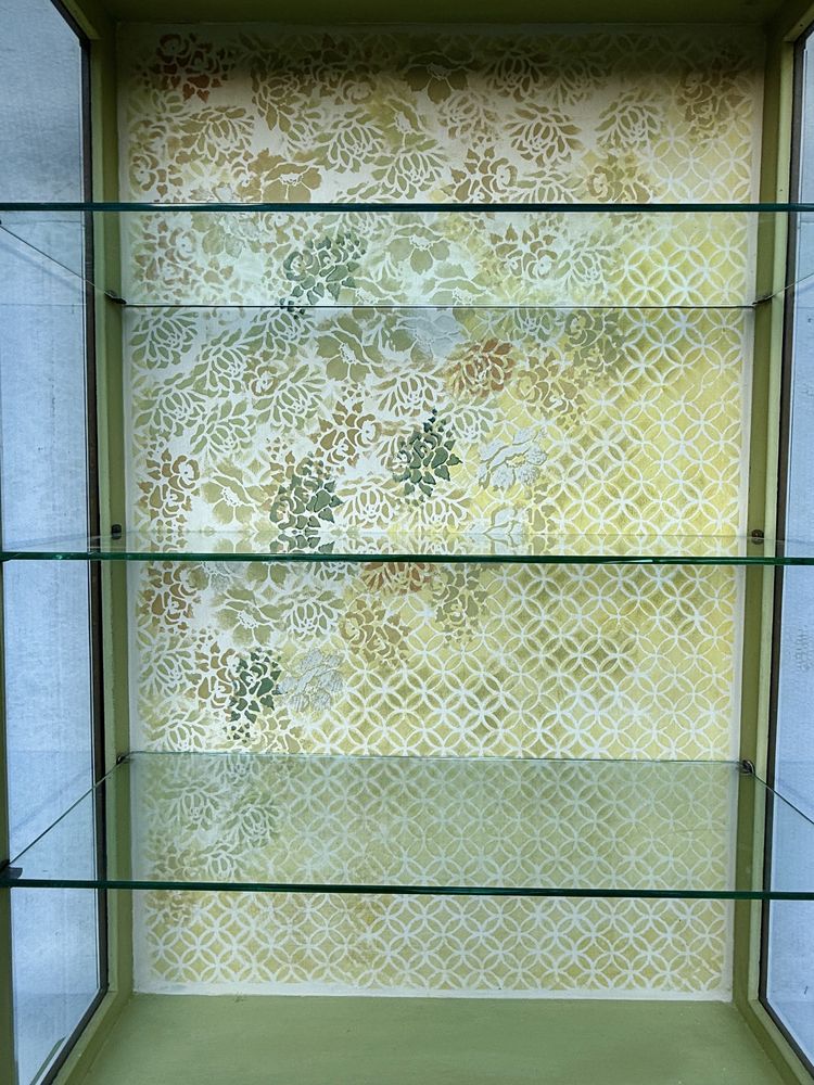 Witrynka komda z nadstawka vintage zielen shabby chic