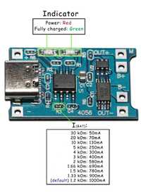 Модуль зарядки і захисту 1A Li-ion 18650 на TP4056 USB type-C