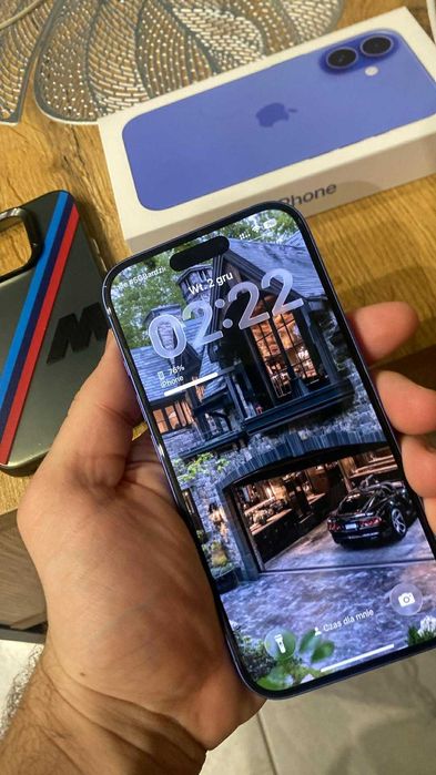 IPHONE 16 NIEBIESKI Piękny  Bar.Zadbany bateria 100% Oryginał + Zestaw