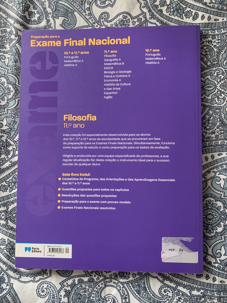 Livro Preparação para o Exame Final Nacional de Filosofia do 11.º ano