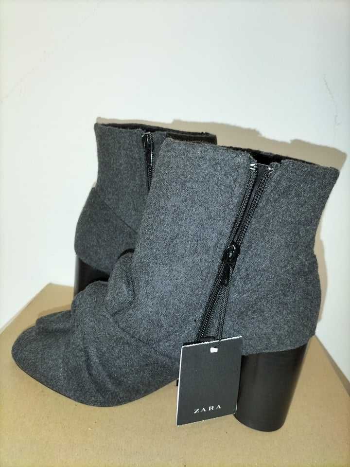 Kozaki ZARA r.38 szare nowe