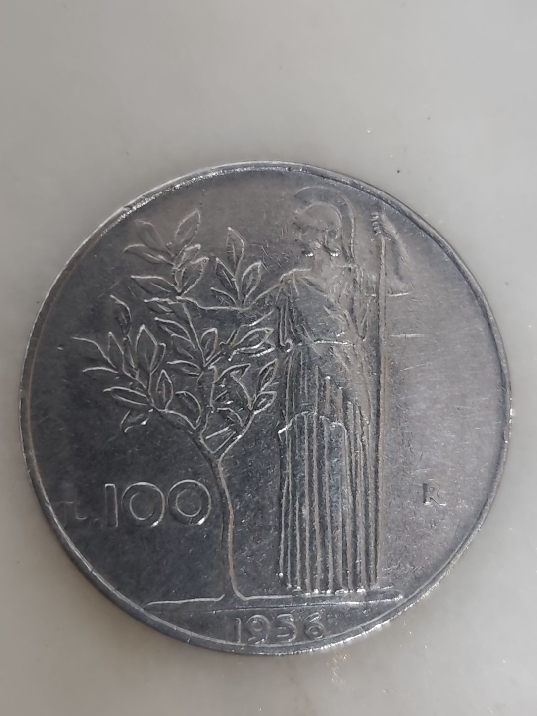 Moeda de 100 liras de 1956
