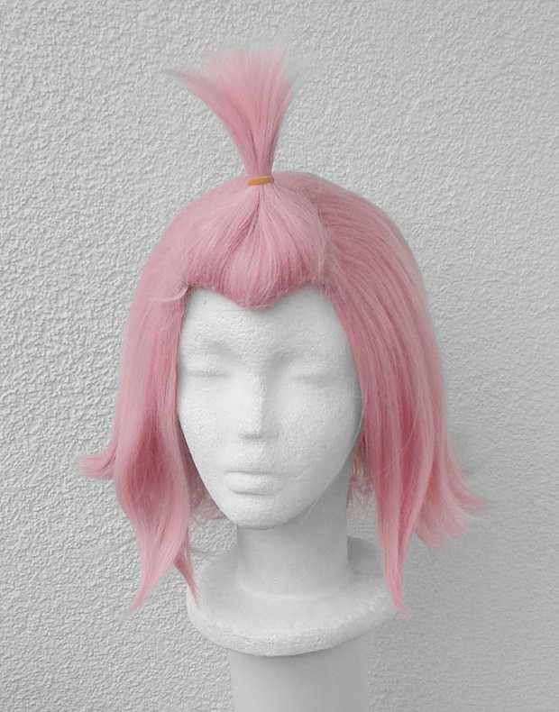 Diona Genshin Impact cosplay wig różowa krótka peruka bez grzywki