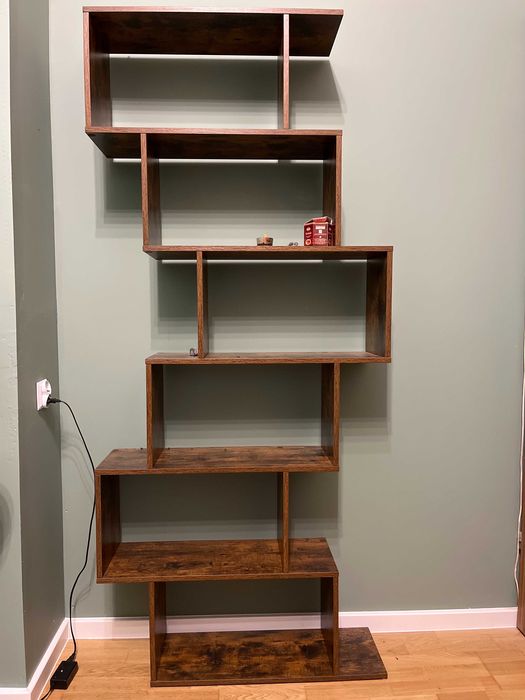 Regał loftowy Zig-Zag 190 cm • drewno rustykalne • industrialny design