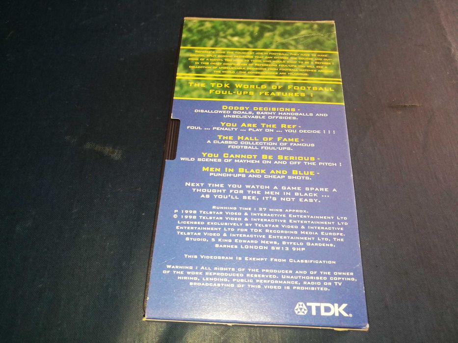 REFEREE DECISIONS - TDK - Capa de Cartão (Futebol) VHS