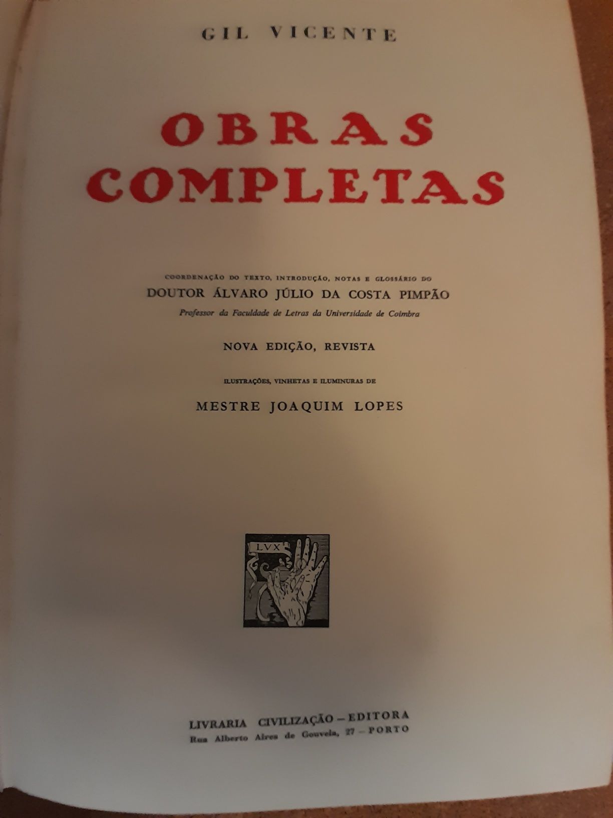 Gil Vicente - Obras Completas ED. ESPECIAL NUMERADA