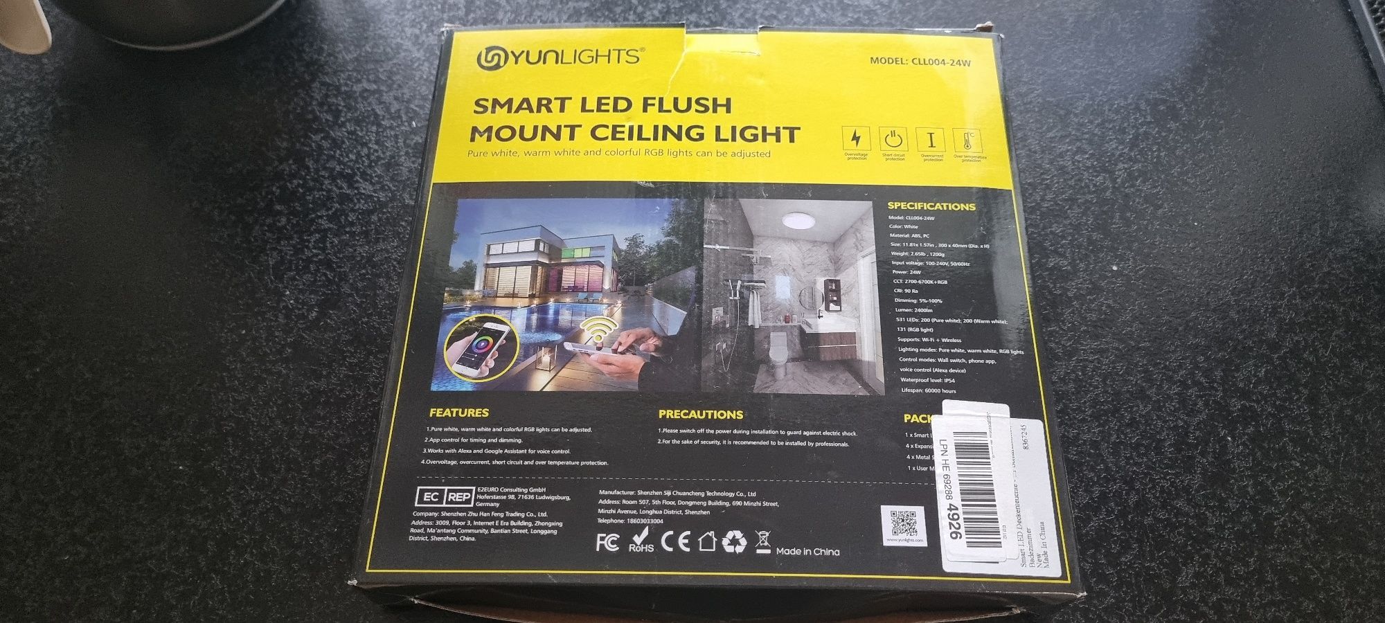 Inteligentna lampa sufitowa led smart