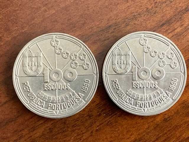 5 Moedas comemorativas 100 escudos, 1990 - Atlântico, Nav. Astronómica