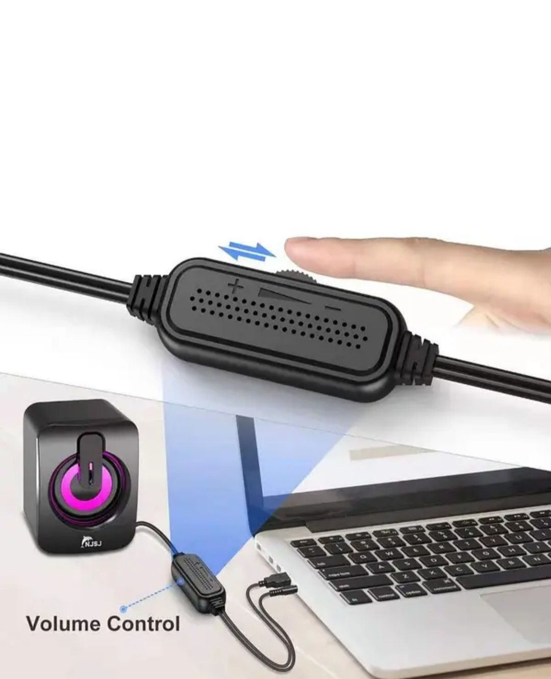 Акустическая система для ПК А2 USB 2.0 Black. Мини-колонки RGB для ПК