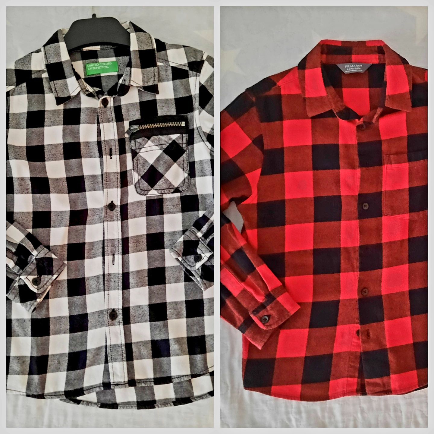 Conjunto de 2 camisas de flanela: 7/8 anos