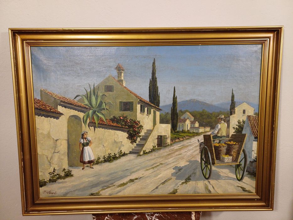 Stary obraz na płótnie sygnowany