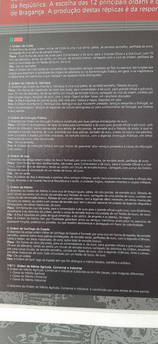 Coleção Réplicas Miniatura Condecorações de Portugal