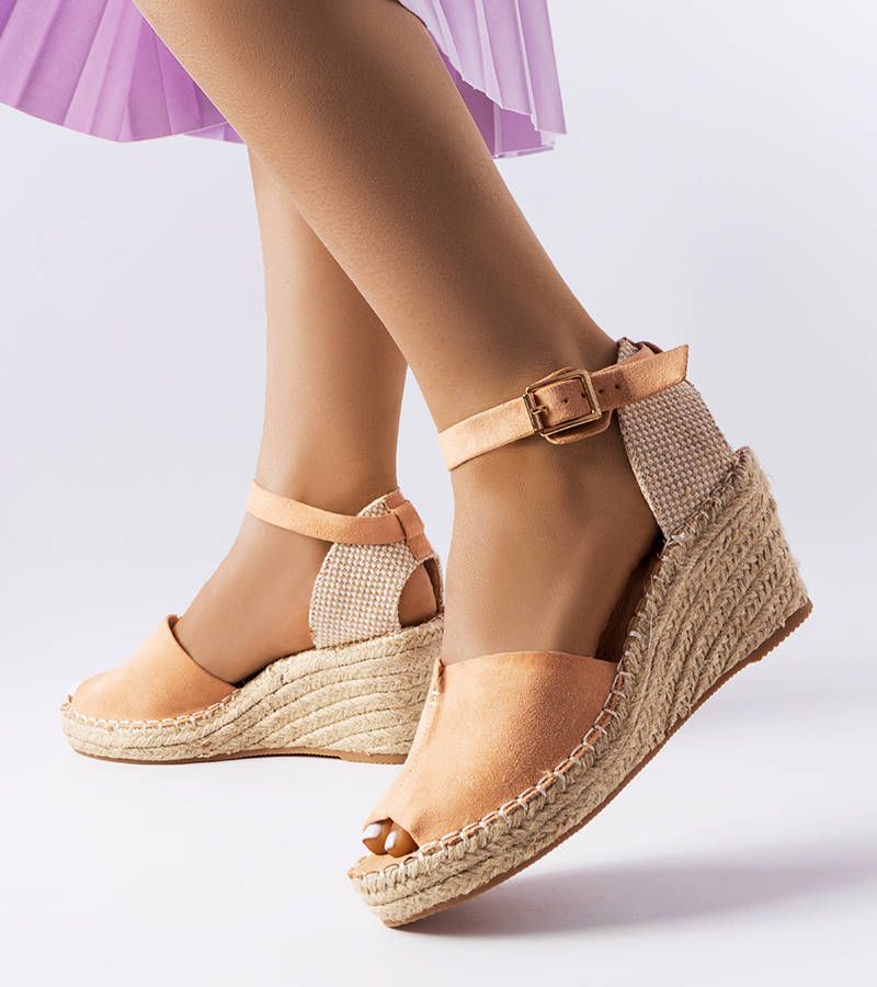 Różowe espadryle na koturnie Lauderdale 37