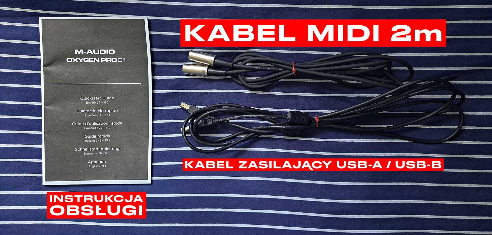 Klawiatura sterująca M-Audio Oxygen Pro 61 + Kabel MIDI 2metry