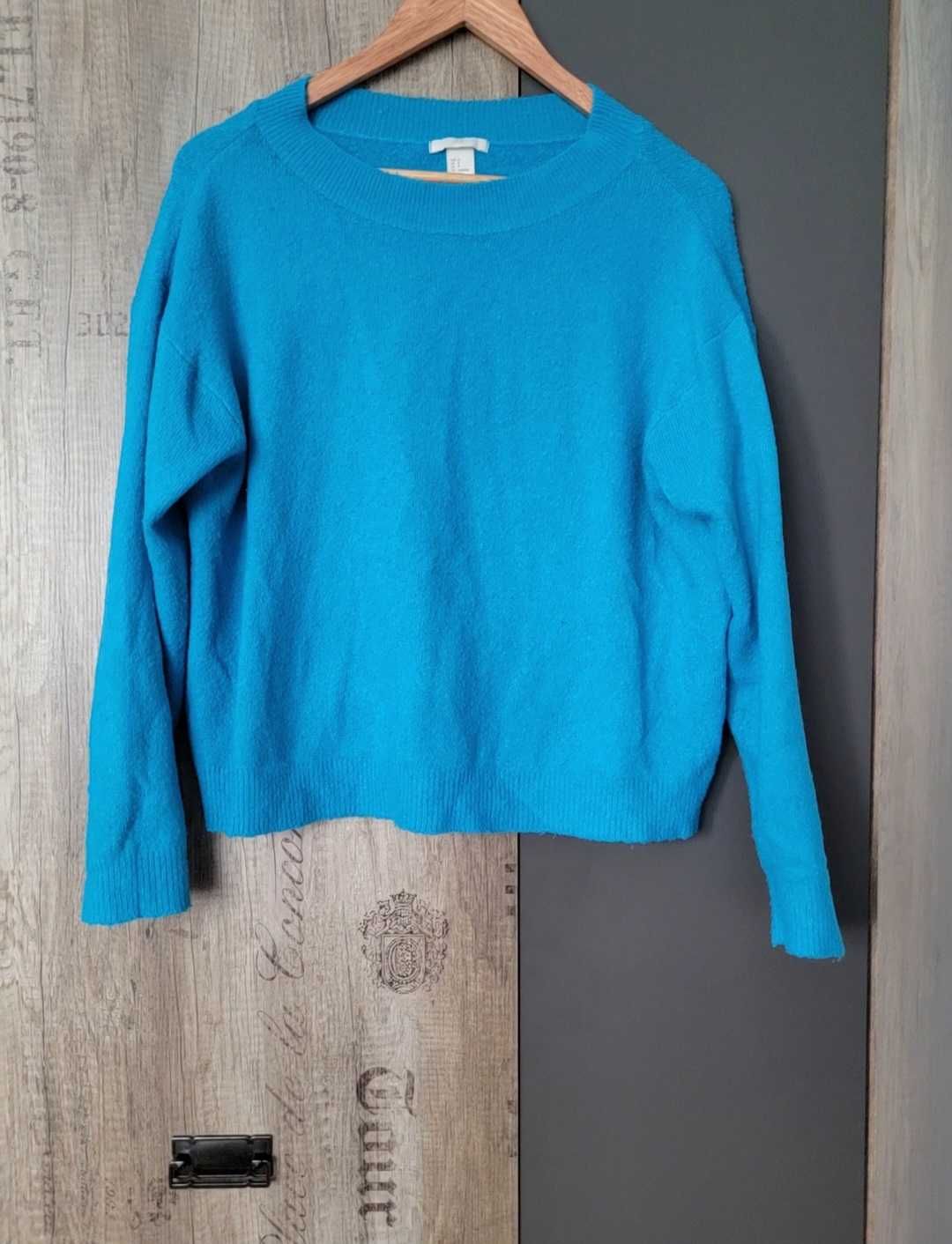 Przepiekny niebieski sweter sweterek luzny wygodny  36 S H&M