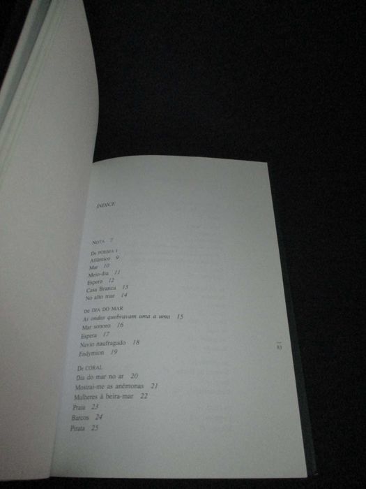 Livro Mar Poesia Sophia de Mello Breyner Andresen