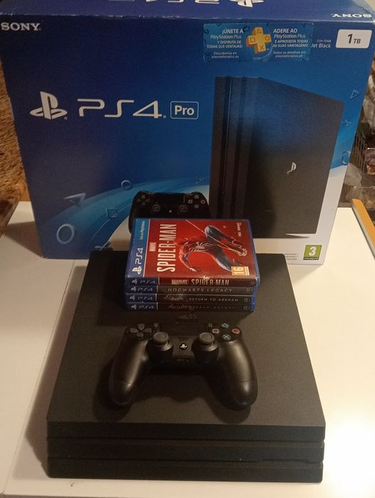 PS4 PRO 1TB Nova Na Caixa Com Jogos