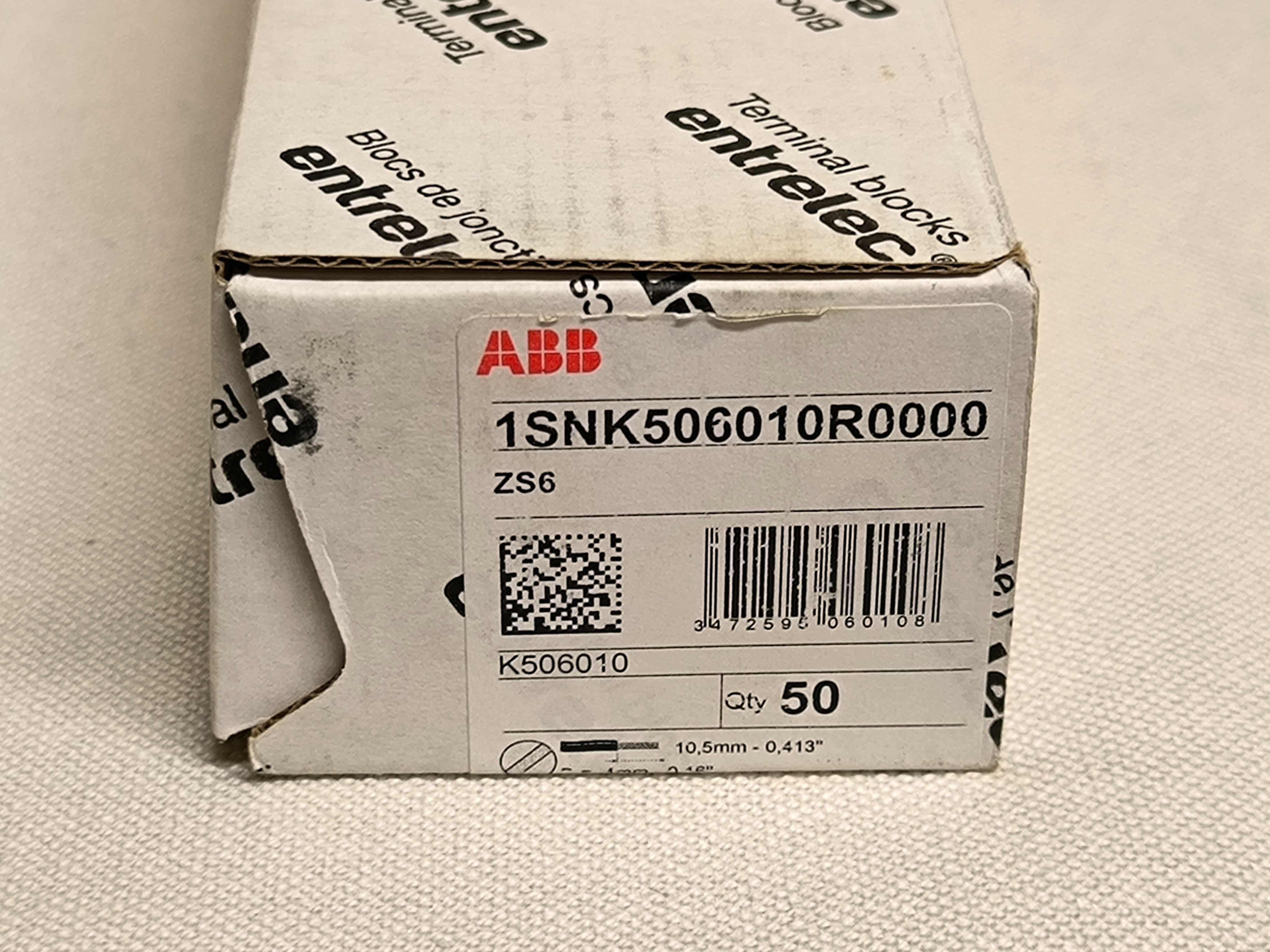 Złączki szynowe ZS6 ZUG ABB 1SNK506010R0000 entrelec 50szt.