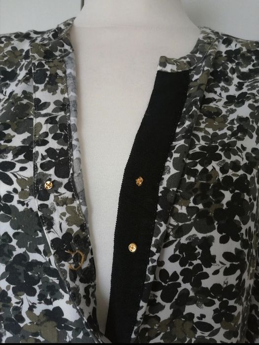 Piękna elegancka bluzka koszula 38 m wzór kwiaty liście part two