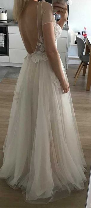 Piękna suknia ślubna boho projektu Aleksandry Mirosław r. 34-36