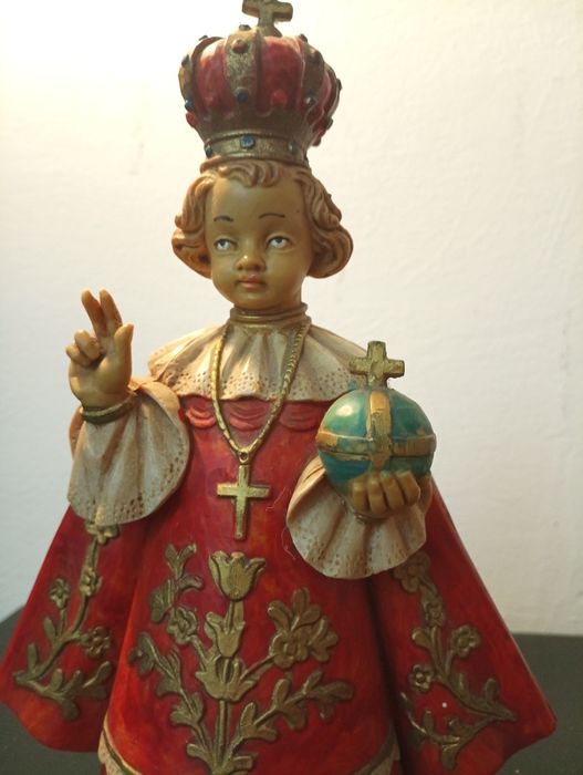 Antiga Estátua menino Jesus de Praga  	Produzido em Italia	Como nova!