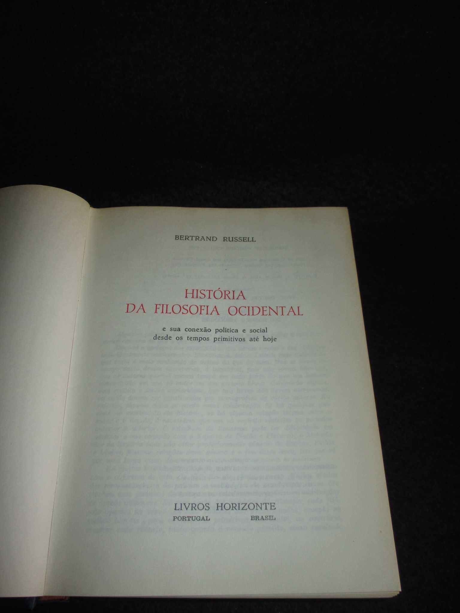 Livro História da Filosofia Ocidental Bertrand Russell Horizonte