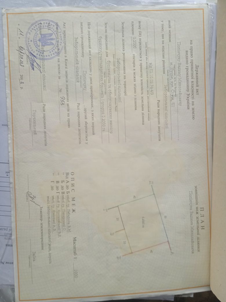 Продам ділянку під забудову 0,20га великий омеляник