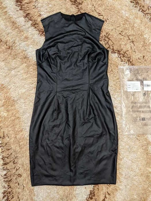 Кожаное Платье футляр шкіряна довга Сукня L-XL Ділова Госпожа Casual