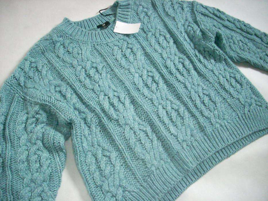 H&M Luźny Sweter NOWY Warkocze 40 42