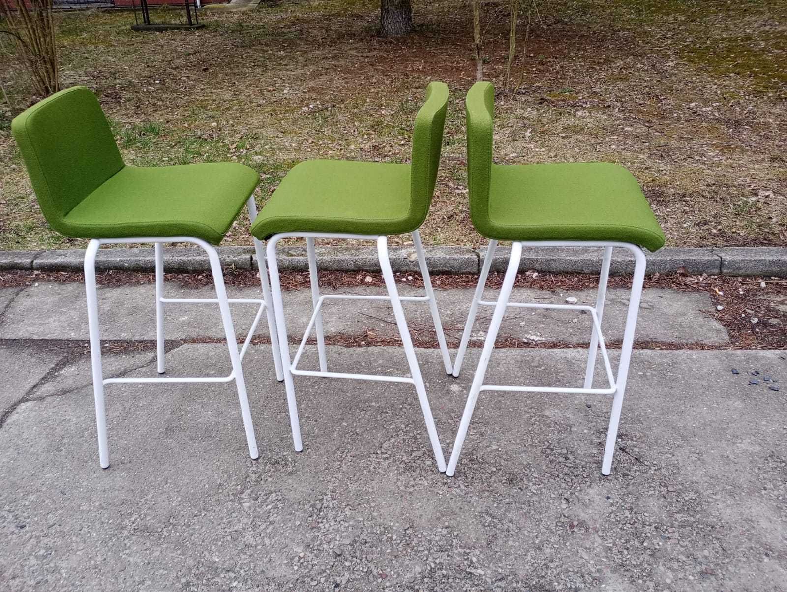 Hoker STEELCASE zielony z oparciem nogi białe 101 cm hokery