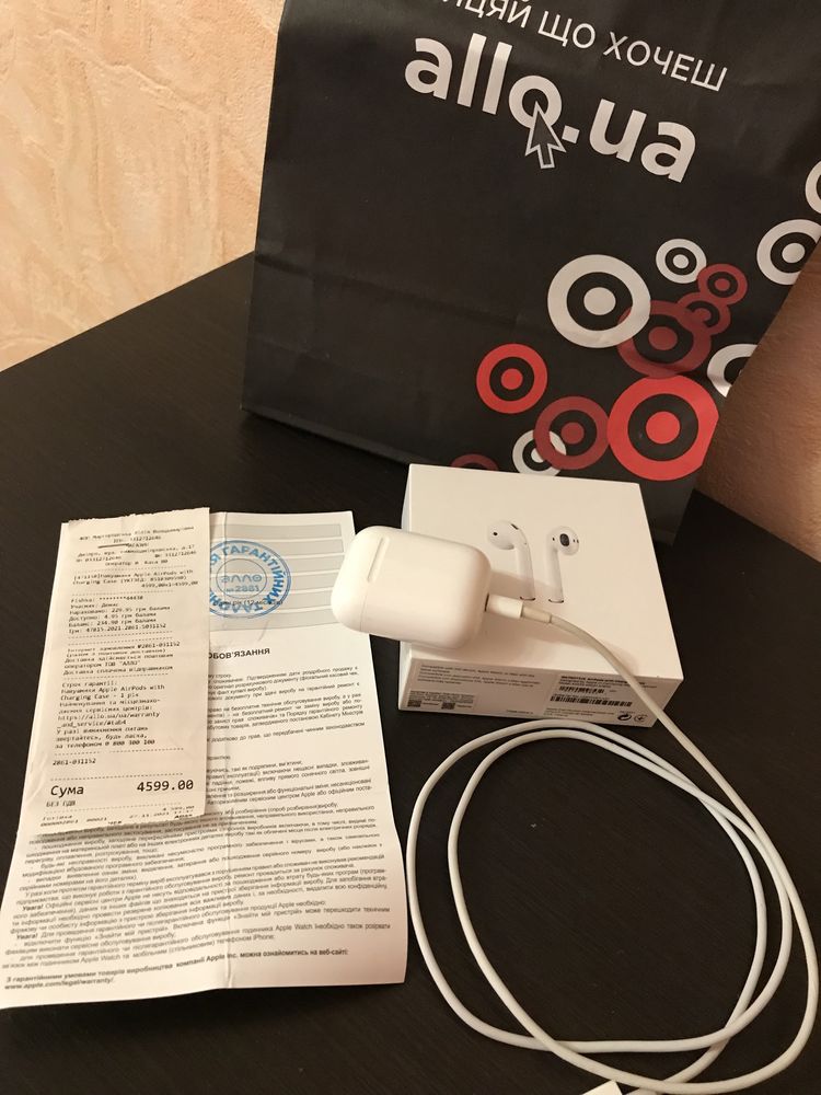 Наушники Apple AirPods with Charging Case 2 gen (MV7N2RU/A) White