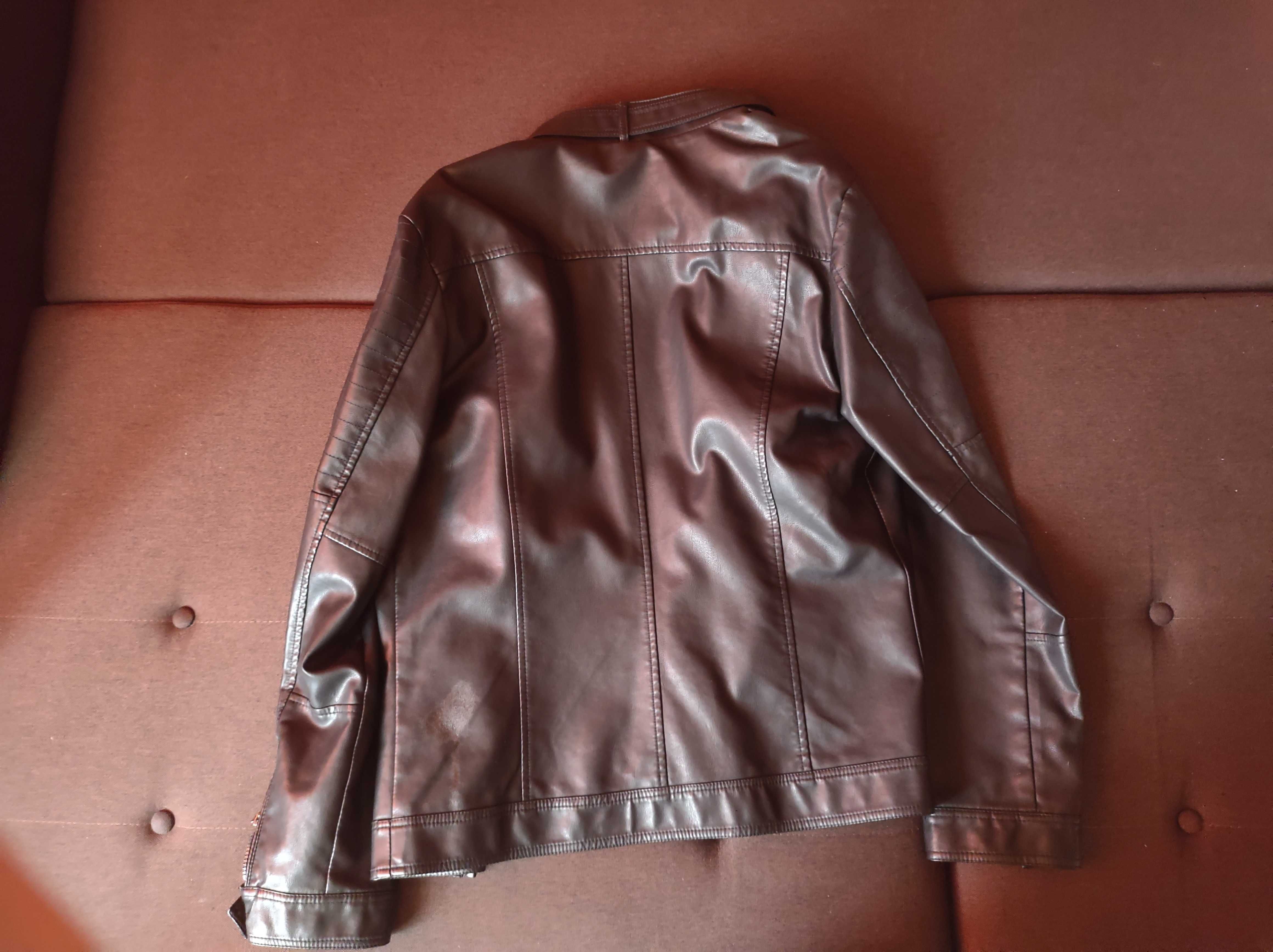 Czarna skórzana kurtka 2XL marki O&S Paris
