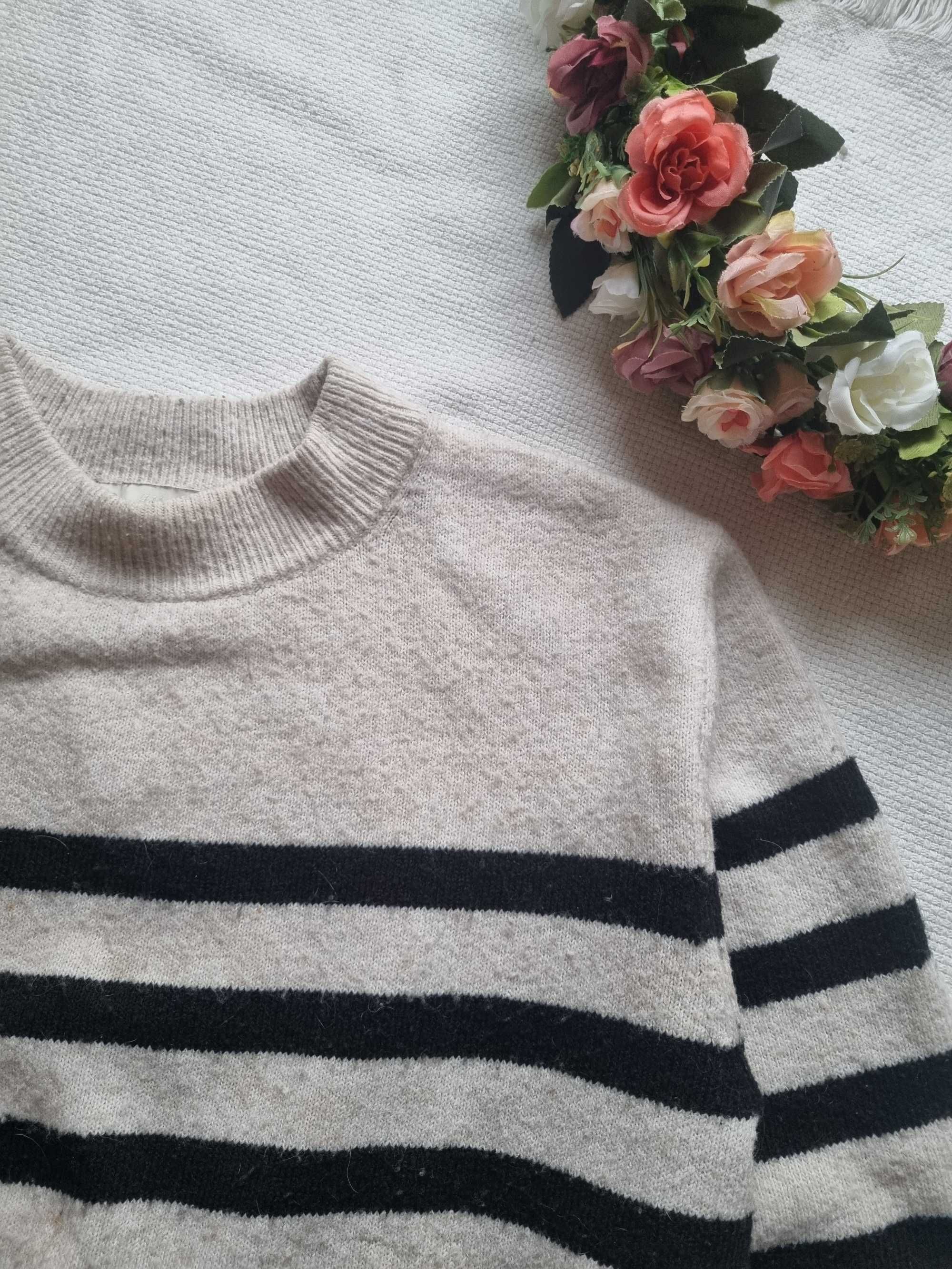 Sweter w paski H&M rozm S