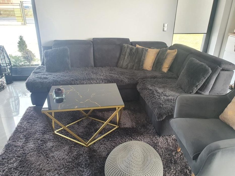 Stolik kawowy diament szklany blat loft glamour